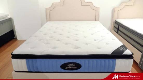 Colchón de cama modelo Queen Deluxe, capa de látex, colchón de resortes internos de espuma viscoelástica de Gel fresco