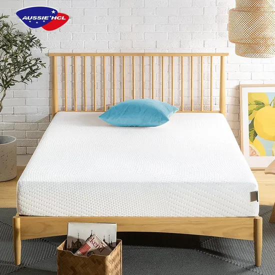 Colchón de cama de látex de espuma con memoria de gel enrollable doble King Queen
